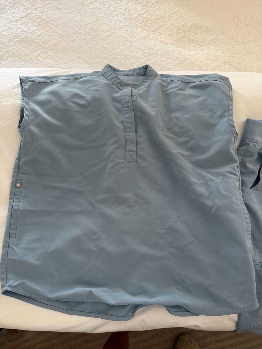FIGS Women's Scrub Top in Dusty Blue